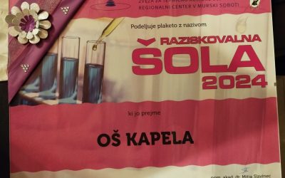 Pridobili smo naziv Raziskovalna šola 2024