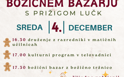 Vabilo na dobrodelni božični bazar